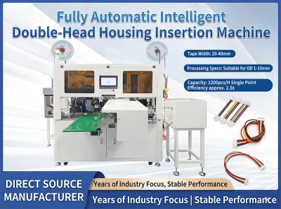Fully Automatic Dual-Head Terminal Crimping, Tinning & Housing Insertion Machine JW-DHHI
