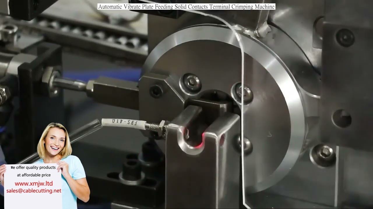 Automatic Vibrate Plate Feeding Solid Contacts Terminal Crimping Machine