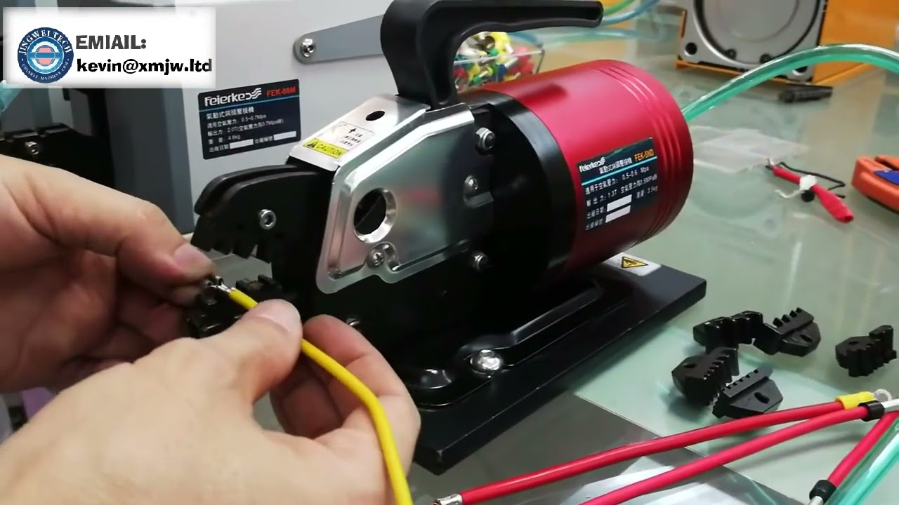 Portable Manual pneumatic crimping machine 1 3T different terminals press tool with exchangeable fix